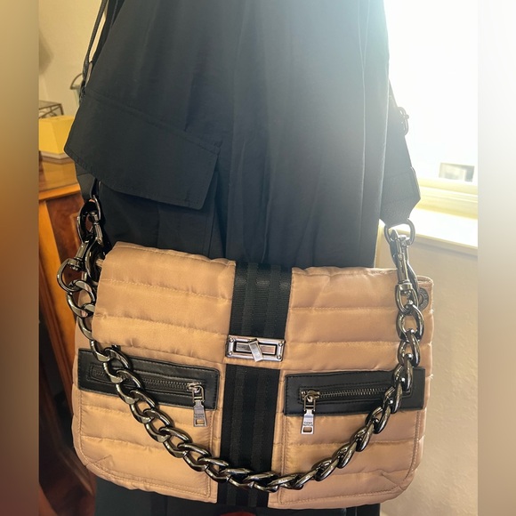 THINK ROYLN Tan and Black Crossbody Bag Fashionable and Functional - Picture 2 of 13